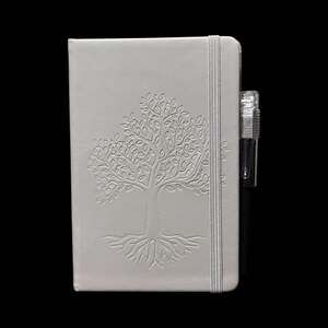 Light Gray Tree of Life Embossed Small Hardcover Lined Journal with Pen